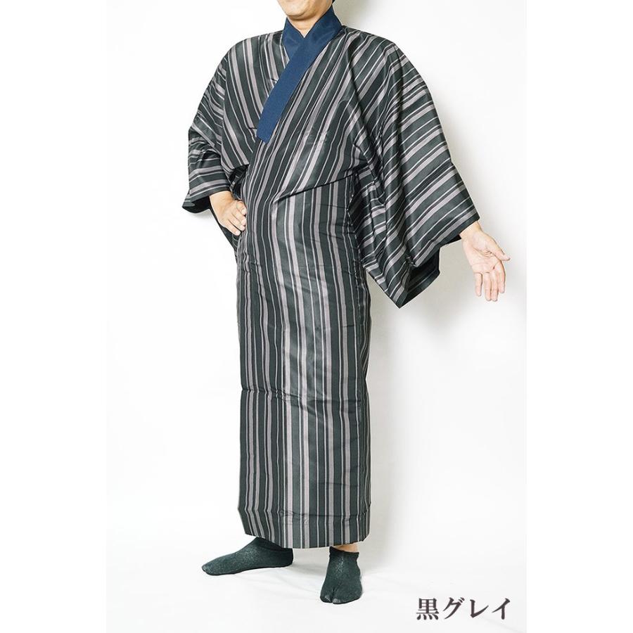 長襦袢 メンズ 長じゅばん 洗える 仕立て上がり ストライプ M/L/LL