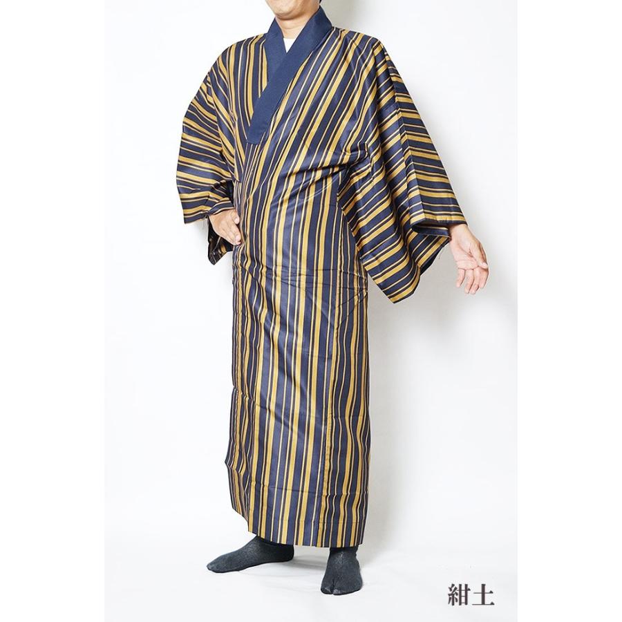 長襦袢 メンズ 長じゅばん 洗える 仕立て上がり ストライプ M/L/LL
