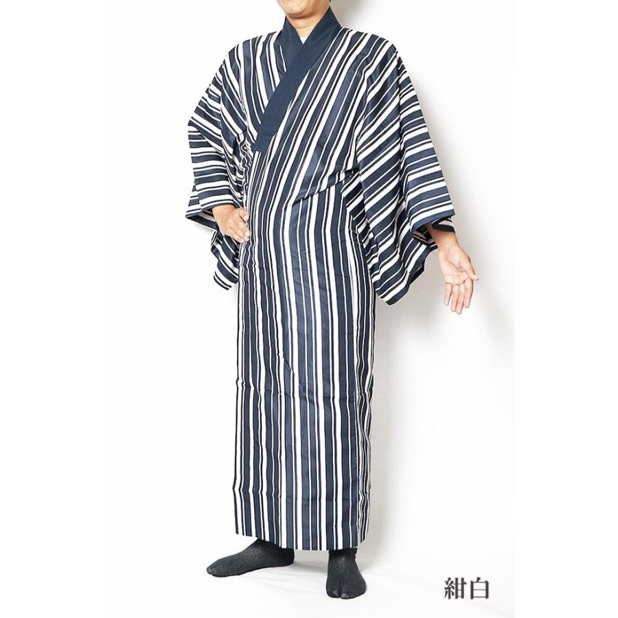 長襦袢 メンズ 長じゅばん 洗える 仕立て上がり ストライプ M/L/LL