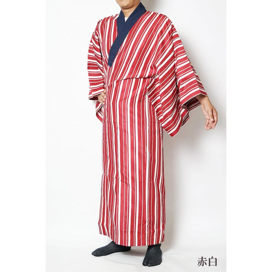長襦袢 メンズ 長じゅばん 洗える 仕立て上がり ストライプ M/L/LL