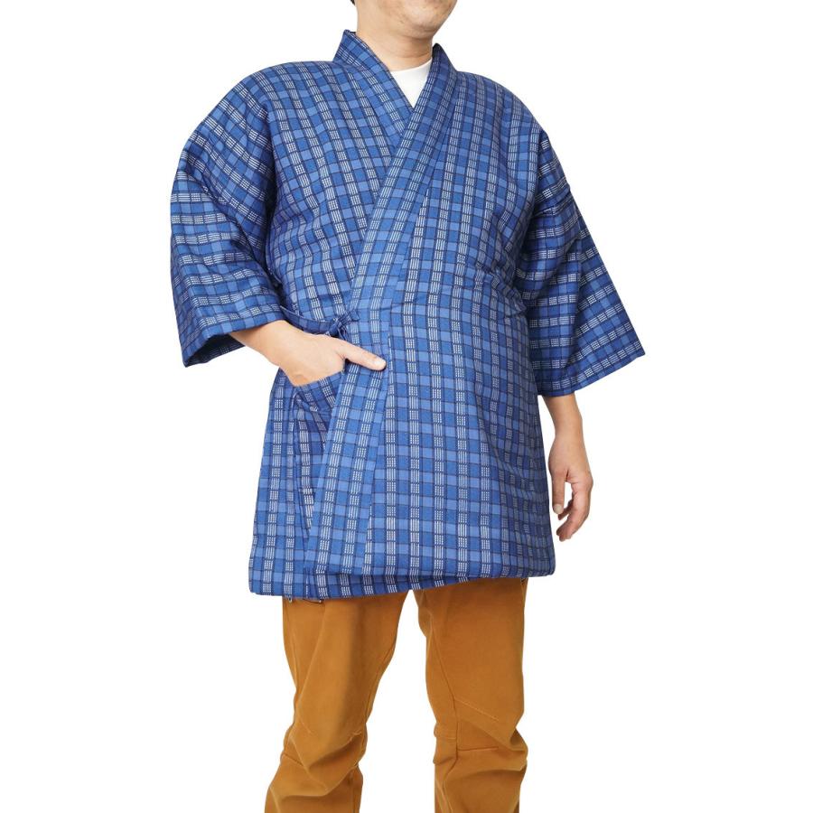 はんてん メンズ 日本製 綿入り 半天 打ち合わせ モスリン 保温 男性用 暖かい 半天 半纏 袢纏 男性用 ちゃんちゃんこ 丹前 冬 あたたかい 部屋着 敬老の日_1