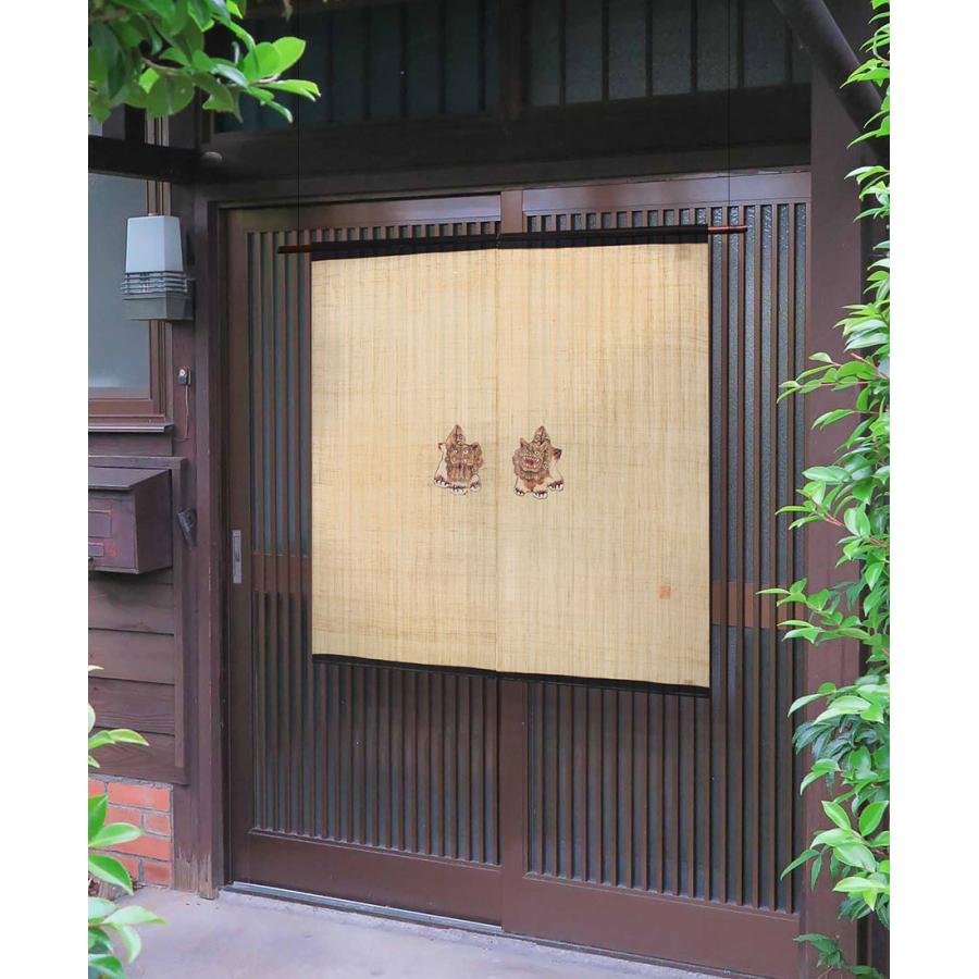 暖簾 のれん 麻100％ 手描きのれん 阿吽 UN-R-24 88×90cm 日本製