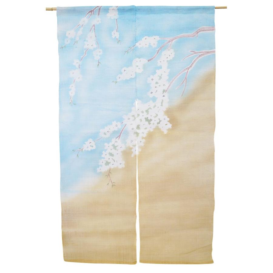 暖簾-のれん 麻100％ 桜紺ぼかし n-1024 : 作務衣と甚平和専門店 ひめ 