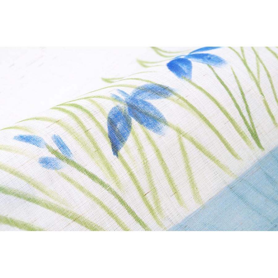 暖簾 のれん 麻100％ 菖蒲に花 n-1107 : 作務衣と甚平和専門店 ひめか