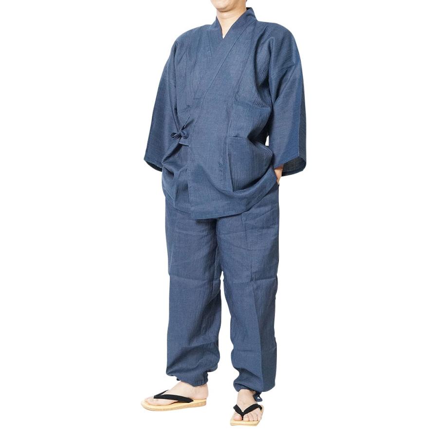 和ふくの花衣山] 作務衣【日本製】 本麻近江ちぢみ（麻100％）夏（6