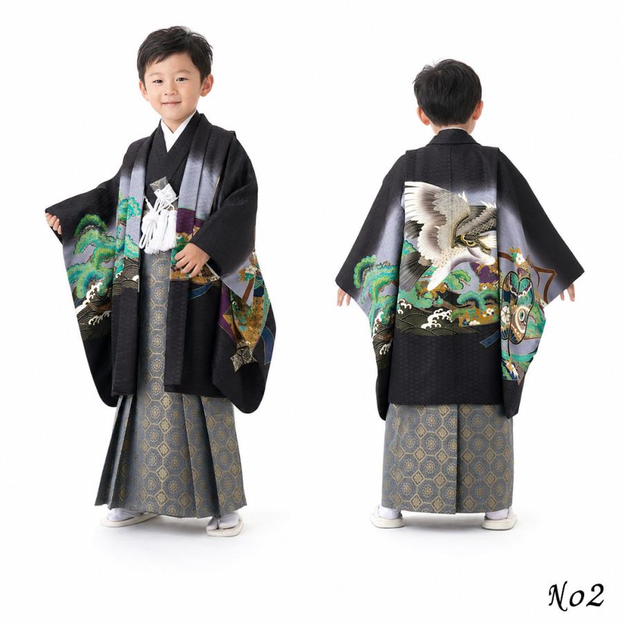 七五三 着物 男の子 5歳 袴 PO-112 購入 販売 鷹兜松 鷹 兜 男児 753