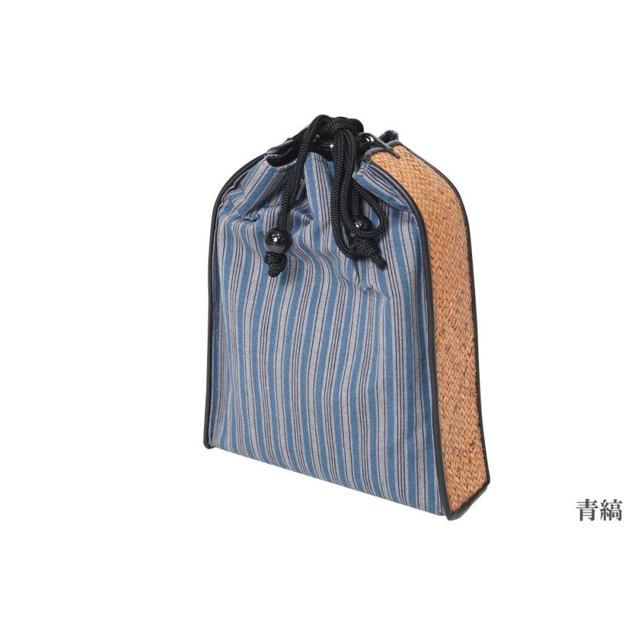 ひめか 信玄袋 メンズ 日本製 巾着 八双唐棧縞 マチ付き : 作務衣と