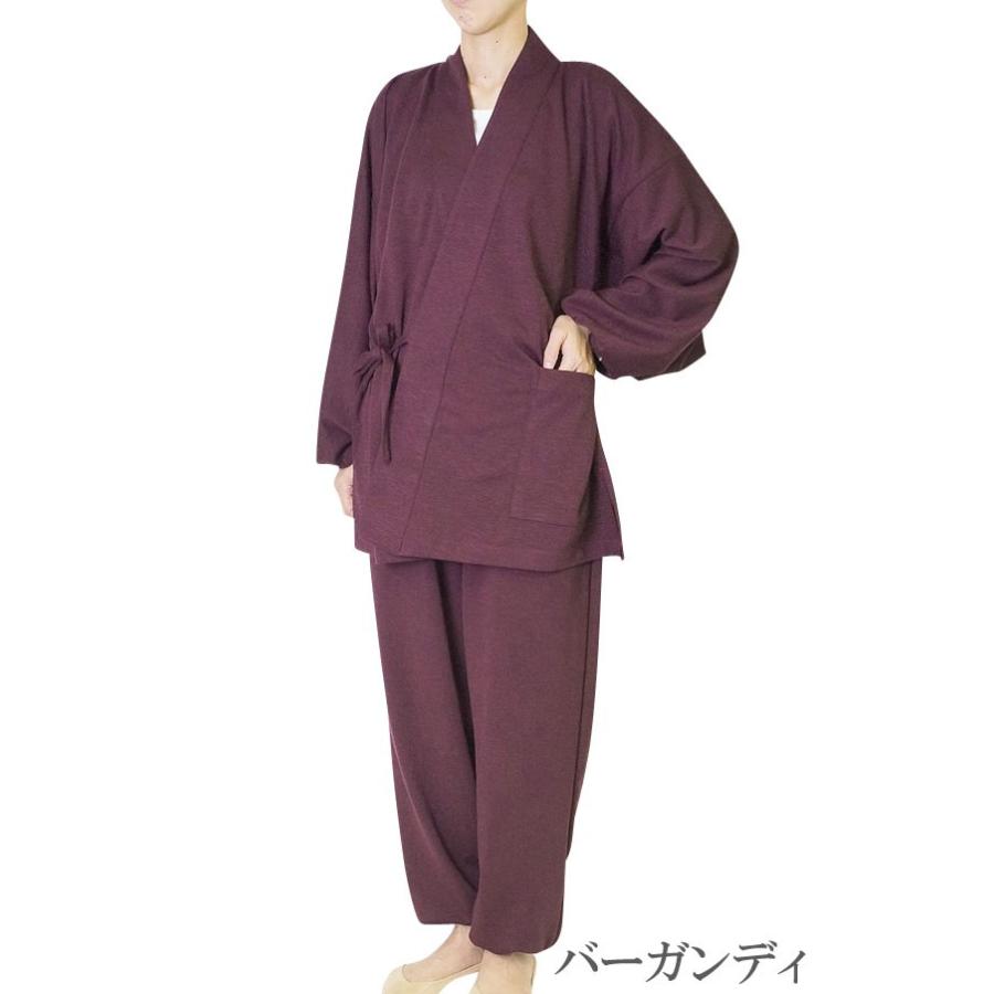 レディース作務衣　モンペ袴式 未使用 もんぺ 日本製 絣紬 本格 袴式もんぺ無地 6052 M/L 袴 はかま