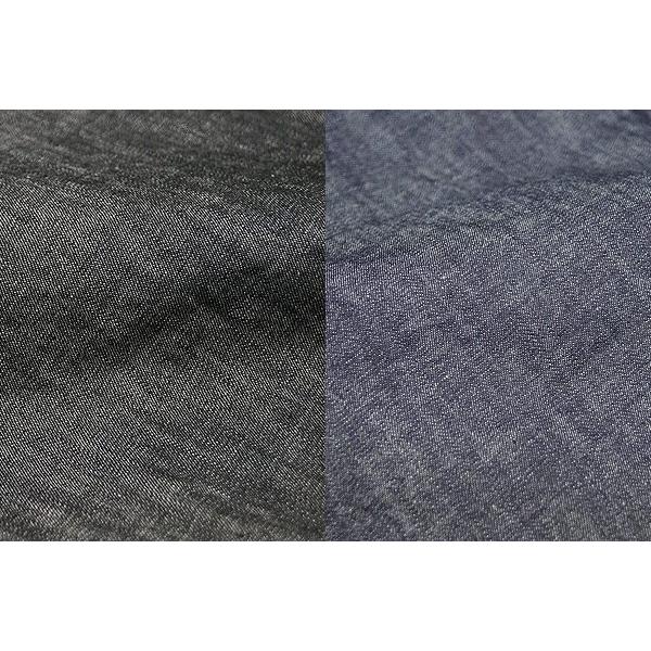 メンズ シャツ 長袖 宇迦 児島デニム ダンガリー スタンドカラーシャツ