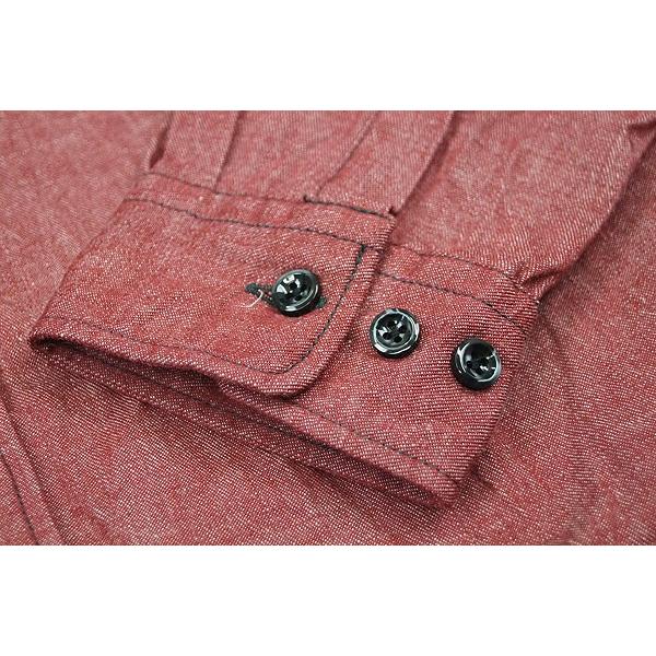 メンズ シャツ 長袖 宇迦 児島デニム ダンガリーシャツ長袖 6オンス