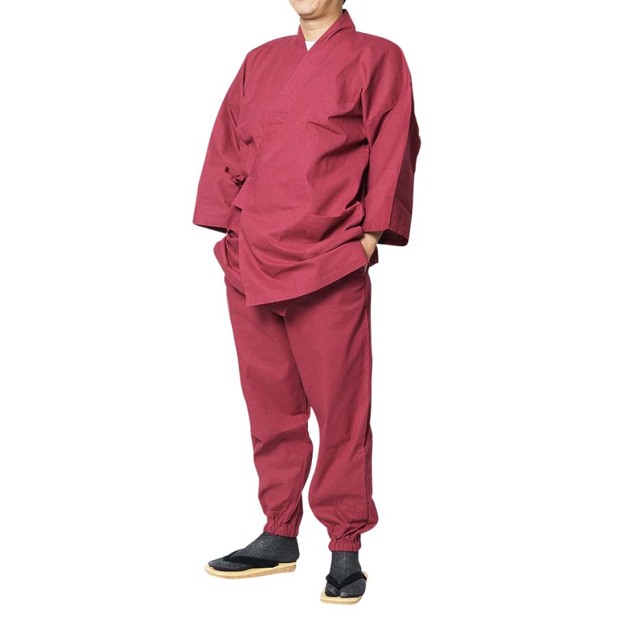 作務衣 メンズ 右京 作務衣 さむえ 平織　綿100％　S/M/L/LL/3L