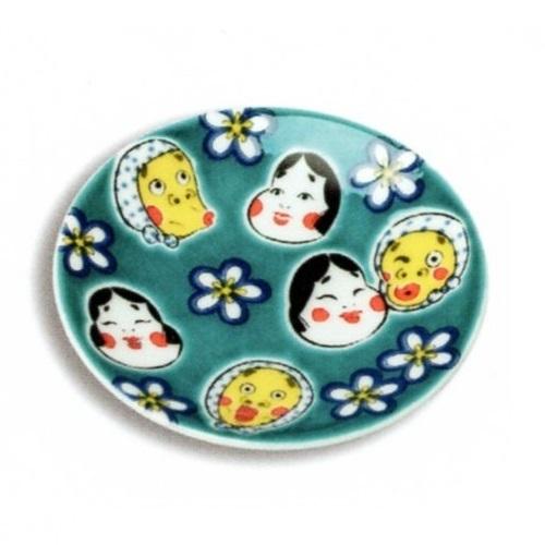倍 ストア 九谷焼 青郊窯 縁起豆皿コレクション ひょっとこおかめ 小皿 取り皿 丸皿 お取り寄せ商品 欠品時約1ヶ月程度 人気ブレゼント