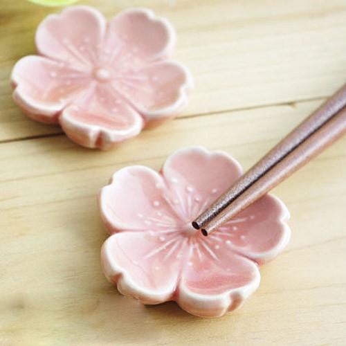 生活応援価格！箸置き 京焼 清水焼 茜桜箸置 5個セット レスト 卓上