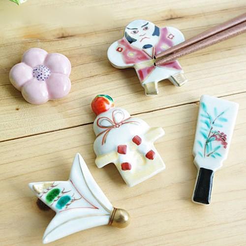 生活応援価格！和食器 お箸置き 日本製 京焼 清水焼 京のお正月箸置 5