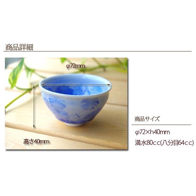生活応援価格！和食器 京焼・清水焼 花結晶 青 ぐい呑み(お取り寄せ