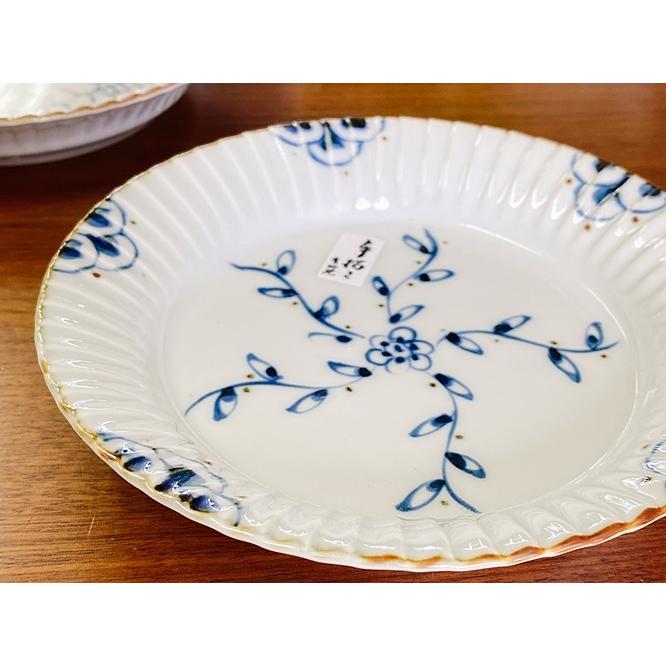 石丸陶芸 生活応援価格！和食器 有田焼 つる花唐草 渕彫皿 取り皿 銘々