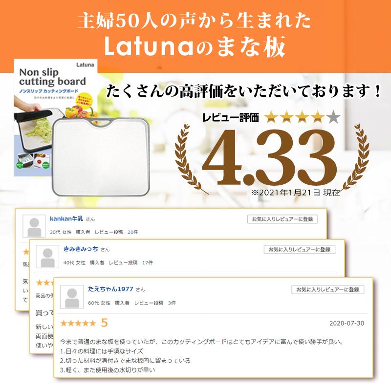 まな板 [料理研究家監修] エラストマー まないた 抗菌 食洗機対応 滑らない キャンプ カッティングボード 多機能 アウトドア 34 × 27.5 × 1.5 cm おしゃれ | Latuna | 03