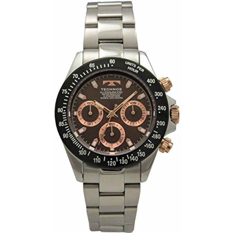 値引きする  テクノス 腕時計 シルバー メンズ T4554BE 10気圧防水 クロノグラフ 腕時計