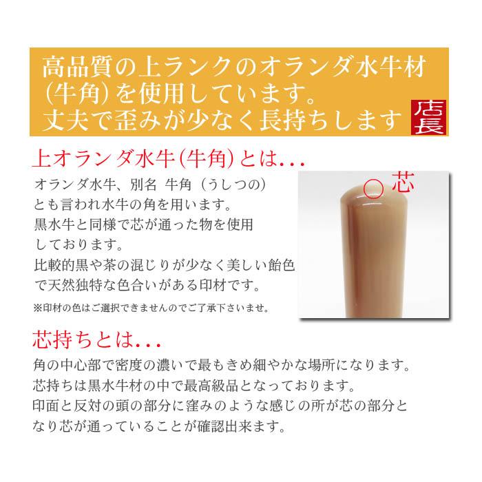 はんこ屋氷室工房 印鑑 実印 はんこ 上オランダ水牛2本セットケース付