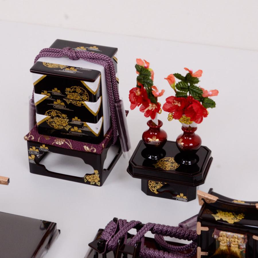 雛人形 小道具単品 木製お道具六点セット 牡丹桜 : 人形の館石倉