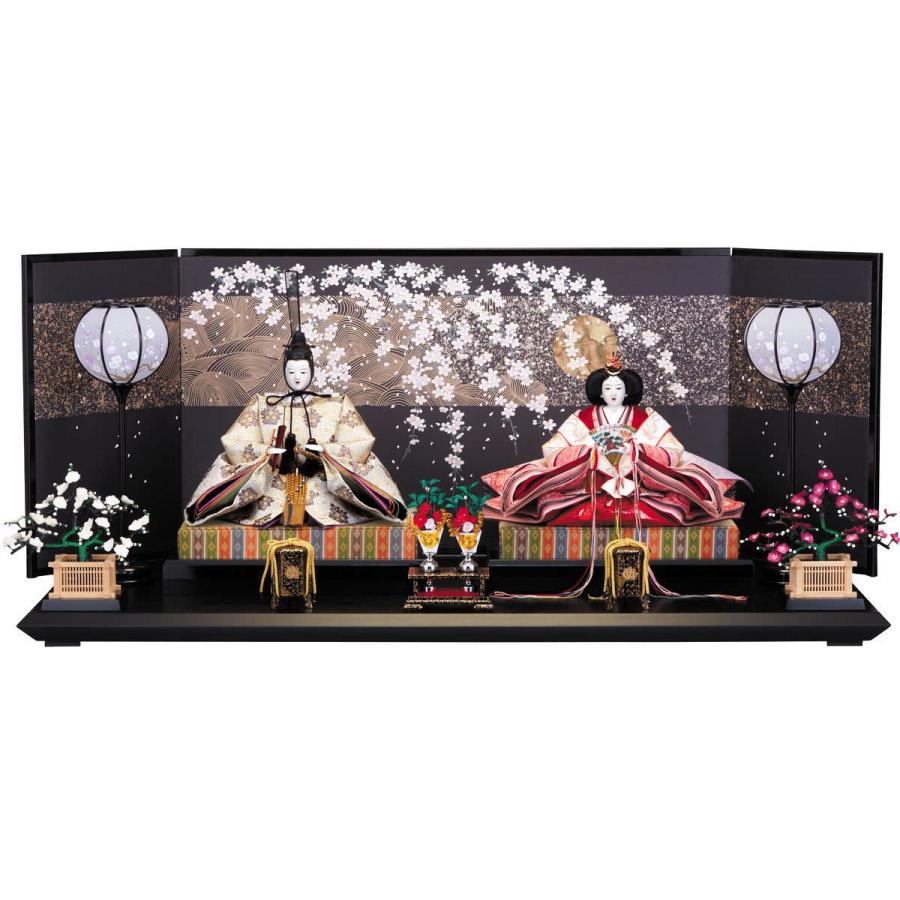 雛人形 京八/十番 親王飾り 月夜桜