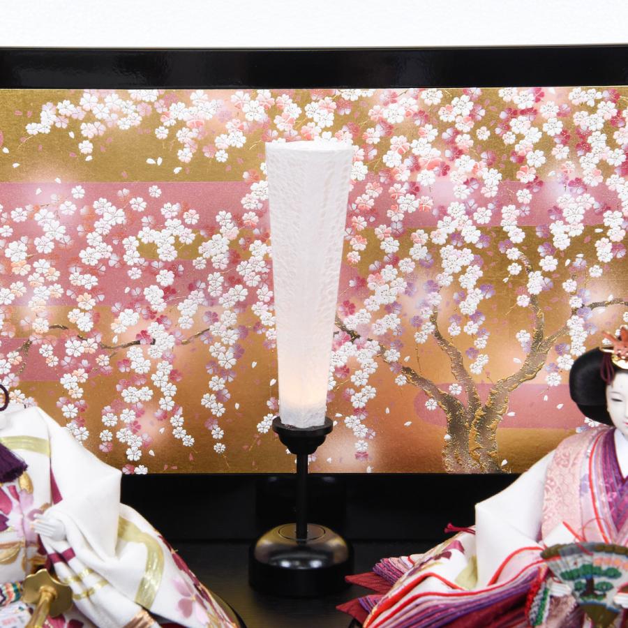 雛人形 二人飾り 田村芙紗彦 熊倉基安 しだれ桜_5