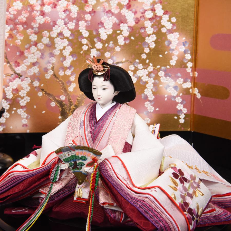 雛人形 二人飾り 田村芙紗彦 熊倉基安 しだれ桜_7
