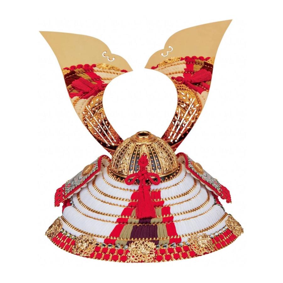 五月人形 兜飾り 白糸威沢瀉兜 15号 造形甲冑力石