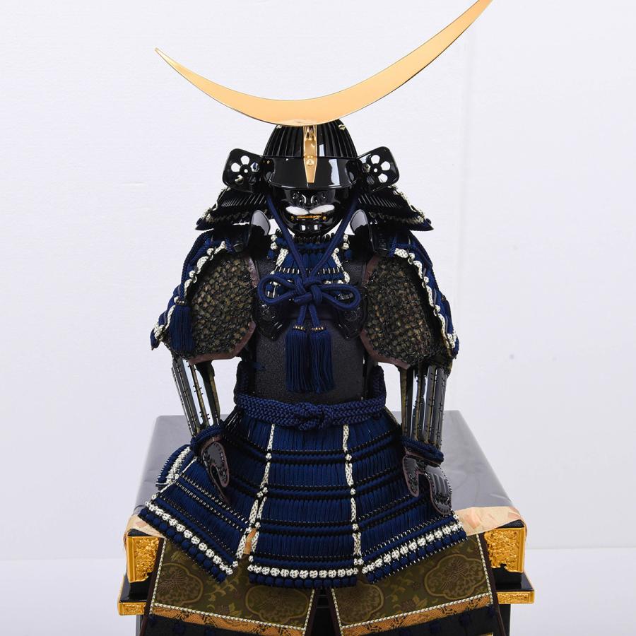 五月人形 鎧 1/3伊達政宗鎧飾 四曲鶴波屏風 大越忠保作_9