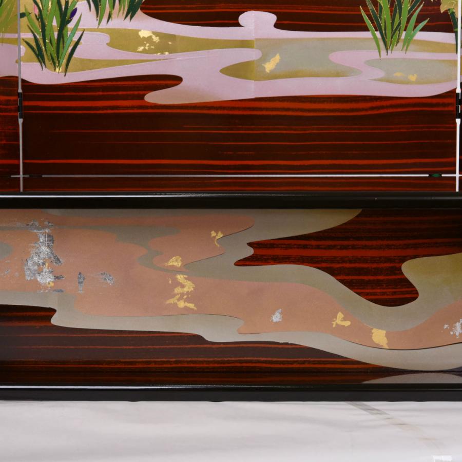 五月人形 単品お飾り台 22号 金彩菖浦 木目 台・屏風セット : 人形の館