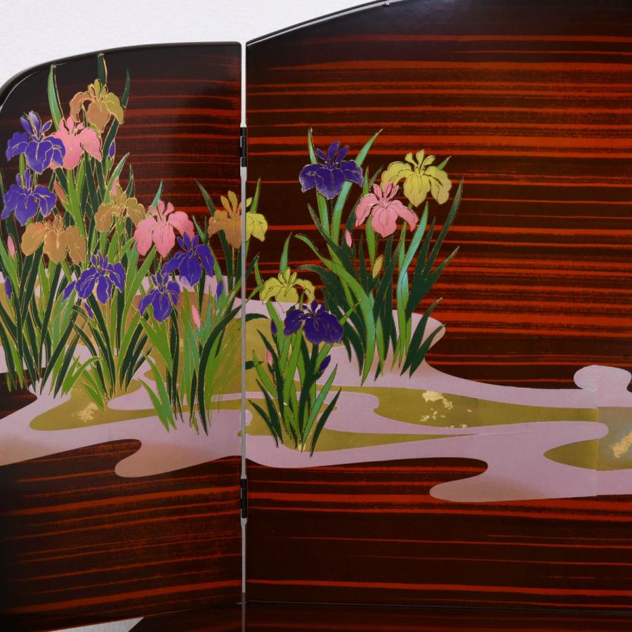 五月人形 単品お飾り台 22号 金彩菖浦 木目 台・屏風セット : 人形の館