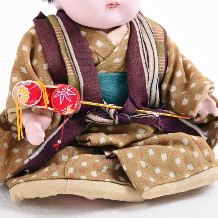 市松人形 おさな人形 男の子(中) でんでん太鼓付き 松乾斎東光作 市松人形 おさな人形 男の子(中) でんでん太鼓付き 松乾斎東光作
