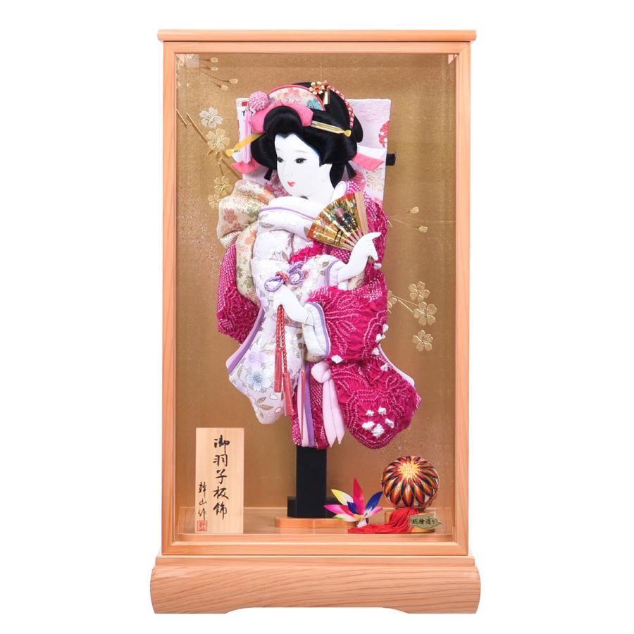羽子板  匠一好 ピンク 鹿の子絞り 桜金彩 可愛い 15号 桧ひのきケース