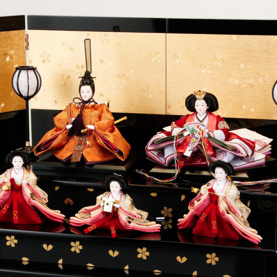 雛人形 芥子 黄櫨染 五人飾り 小型