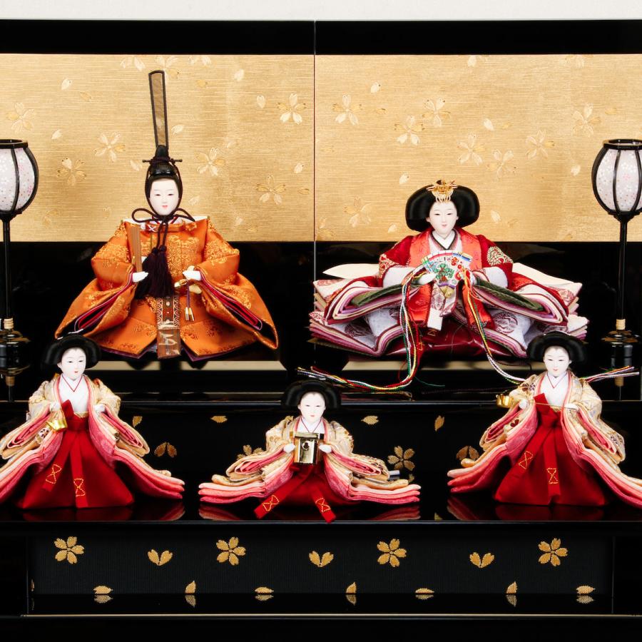 雛人形 芥子 黄櫨染 五人飾り 小型