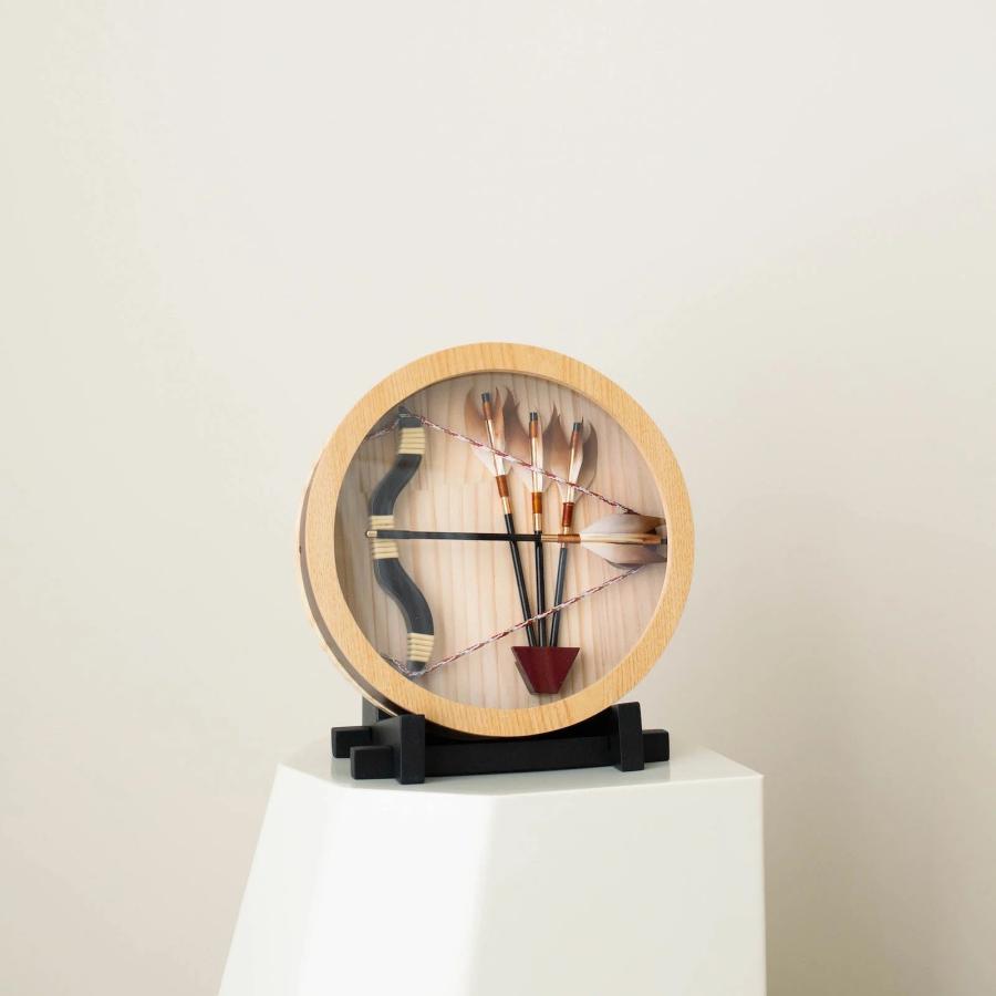 破魔弓 初正月 コンパクト 壁掛け 丸型 おしゃれ ナチュラル 小型 5号