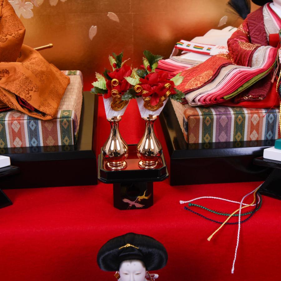 三五5人飾  特製 親王飾 雛人形 新古今雛 工房天祥オリジナル 三五親王飾り 京友禅 貝あそび金