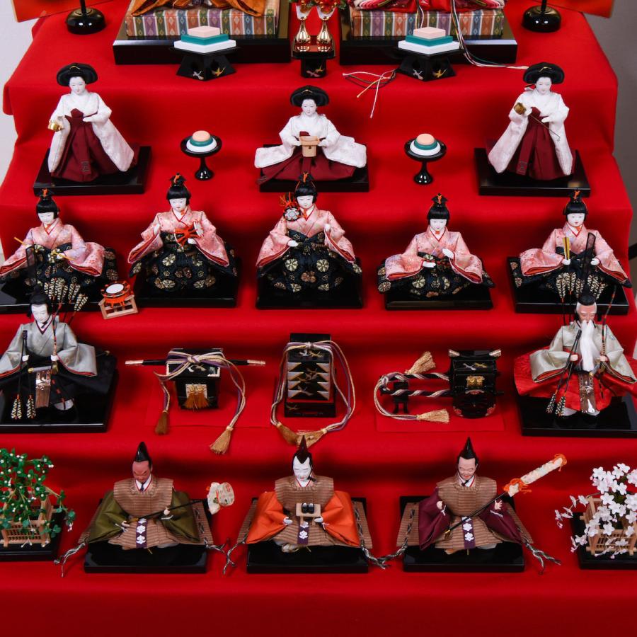 雛人形 三五親王 十五人飾り 五段飾り 清水久遊 : 人形の館石倉 - 通販