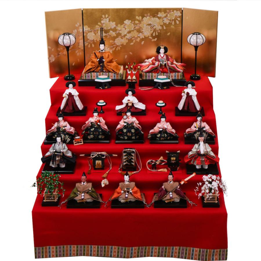 雛人形 三五親王 十五人飾り 五段飾り 清水久遊 : 人形の館石倉 - 通販