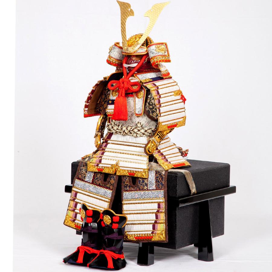五月人形 鎧飾り 7号 白糸威褄取大鎧 鈴甲子雄山作 : 人形の館石倉