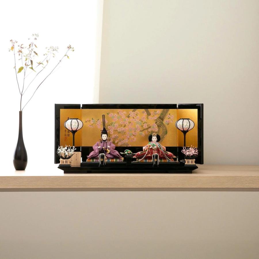 雛人形 清水久遊 ひいな 芥子(京十二) 手描き金屏風 正絹 : 人形の館