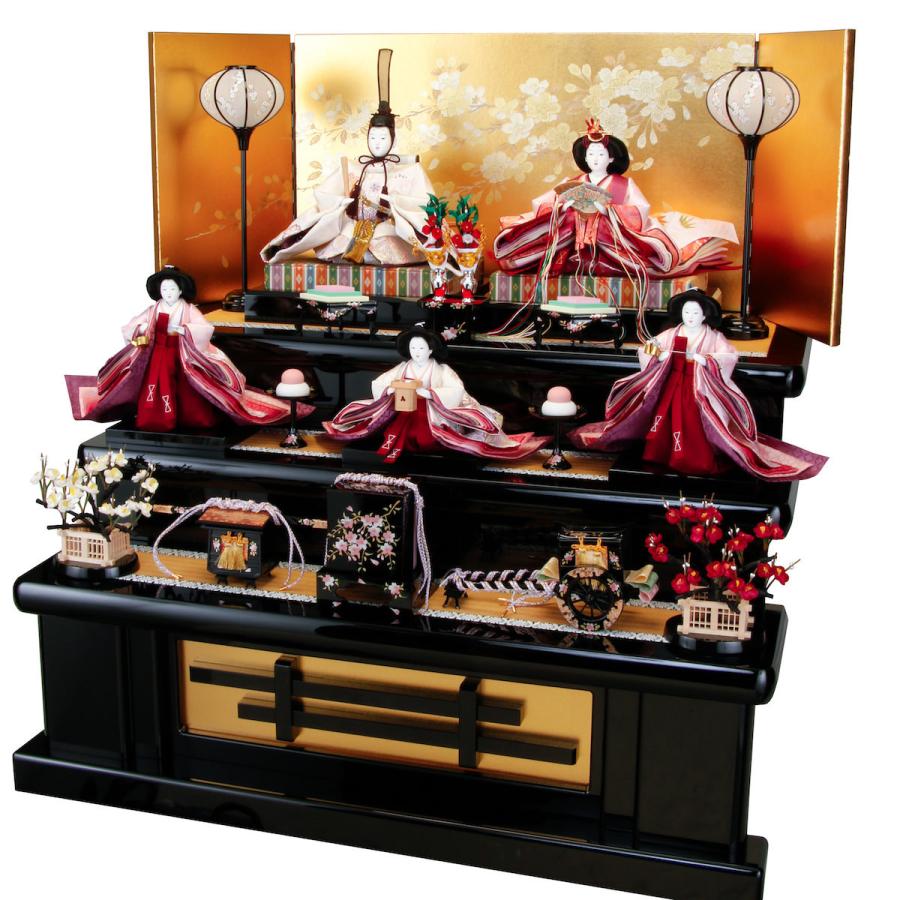 即購入可★ 雛人形 京九 5人飾 絢爛桜 鈴木晃隆 【AAA3292617778】(116424円)