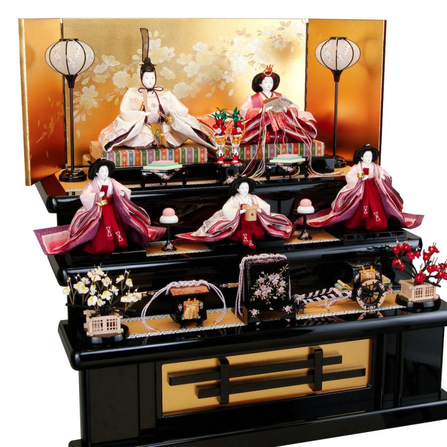 即購入可★ 雛人形 京九 5人飾 絢爛桜 鈴木晃隆 【AAA3292617778】(116424円)