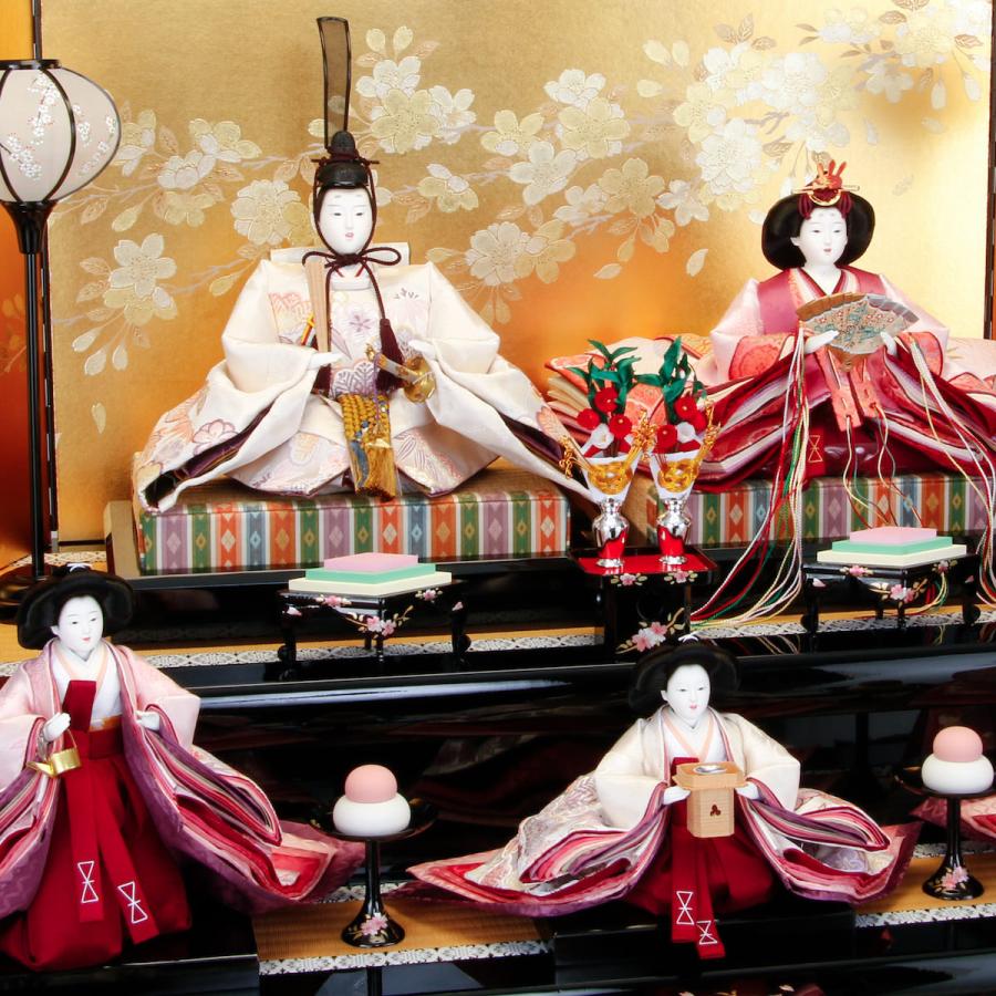 即購入可★ 雛人形 京九 5人飾 絢爛桜 鈴木晃隆 【AAA3292617778】(116424円)