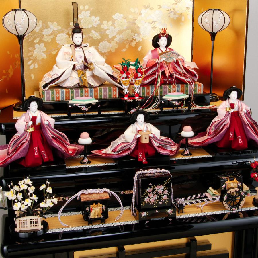 即購入可★ 雛人形 京九 5人飾 絢爛桜 鈴木晃隆 【AAA3292617778】(116424円)