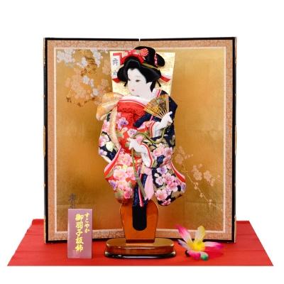 羽根つき 屏風仕掛ける 匠一好 13号 金彩 紺 赤 雛人形-ベビー、キッズ、マタニティ-記念、行事用品