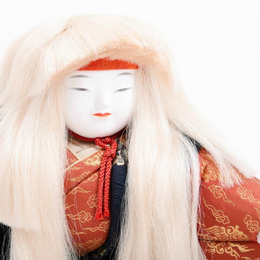 木目込人形 しずか セット、台付き 木目込人形 鏡獅子足上げ 黒台付き 石川潤平作 アウトレット【送料無料