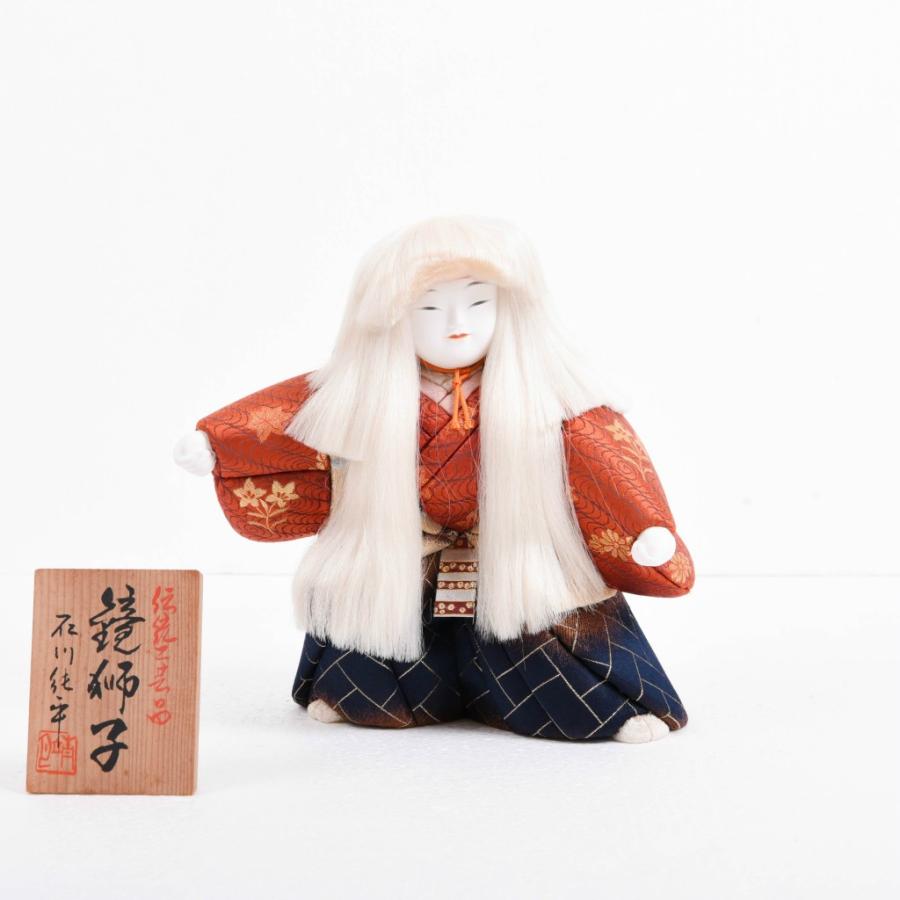 【美品】人形　木目込み　紅白　獅子　置物　インテリア　工芸品　美術品　A1320 木目込み人形:鏡獅子 鏡獅子«博多人形 歌舞伎物|博多人形の