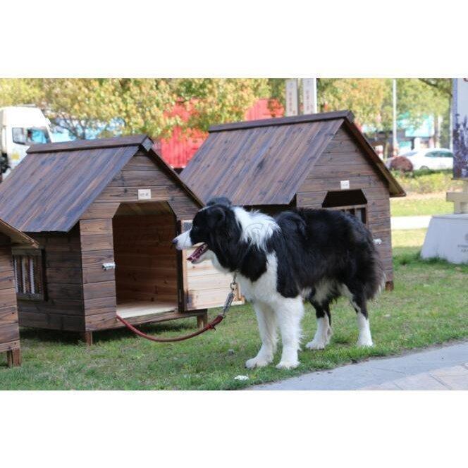 高評価続出！ 品質保証★外飼い屋外ハウス 天然木製 犬小屋 ペットハウス ドッグ 犬舎 三角屋根 脚付き 小型犬 中型犬 高床式設計 【H2026665580】(10334円)