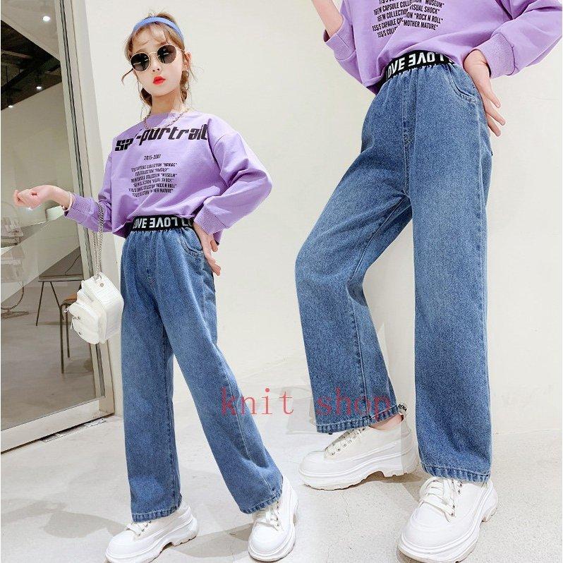 韓国子供服 春 おしゃれ 女の子 ワイドレッグパンツ ジーンズ デニムダメージジーンズ パンツ 学生 デニムパンツ ジーパン キッズ ボトムス Oafy7i3b4k Anzanatitlan Org